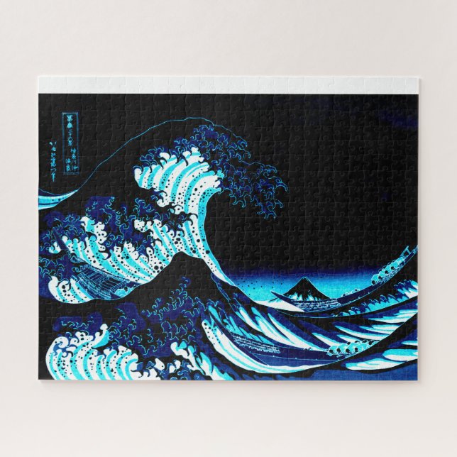 The Great Wave Dark Blue Jigsaw Puzzle (Horizontal)