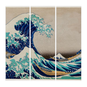 The Great Wave, Famous Japanese painting Triptych