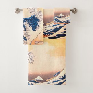 The Great Wave  - Japanese  art Bath Towel Set