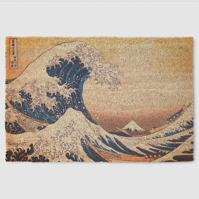 The Great Wave  - Japanese  art  Fiber Doormat (Front)