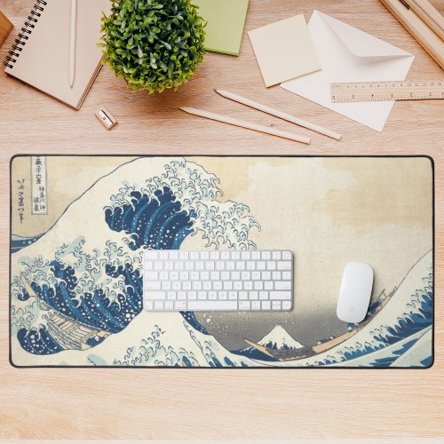 the great wave mount fuji painting japanese art desk mat