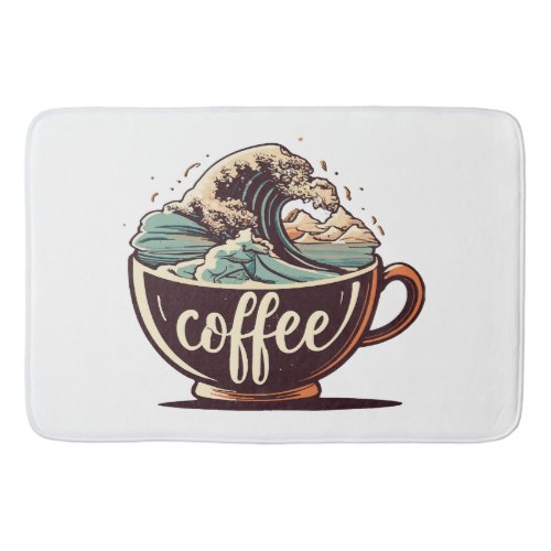 The Great Wave Of Coffee Bath Mat
