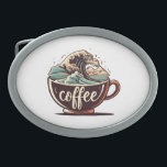 The Great Wave Of Coffee Belt Buckle<br><div class="desc">The Great Wave Of Coffee</div>