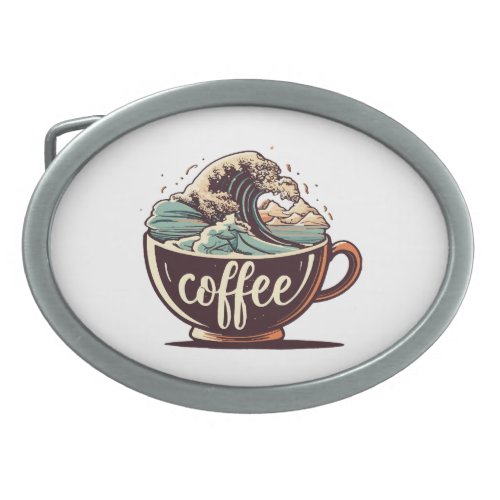 The Great Wave Of Coffee Belt Buckle
