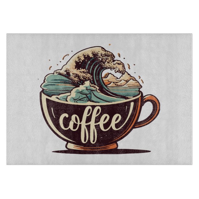 The Great Wave Of Coffee Cutting Board (Front)
