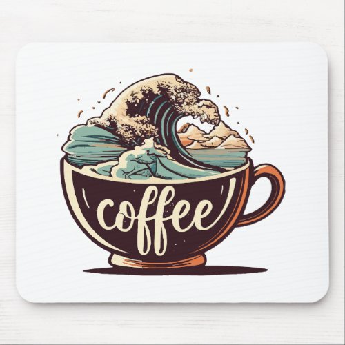 The Great Wave Of Coffee Mouse Pad