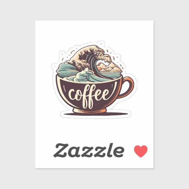 The Great Wave Of Coffee Sticker (Sheet)