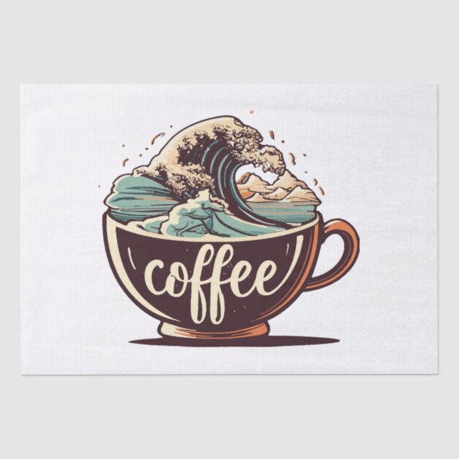 The Great Wave Of Coffee Tissue Paper (Front)