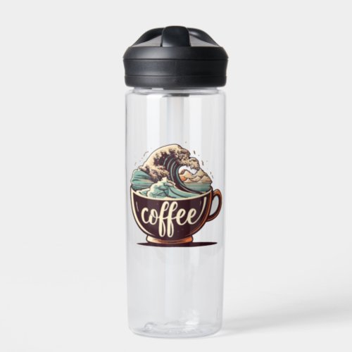 The Great Wave Of Coffee Water Bottle