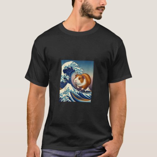 The Great Wave of Guinea Pig Japanese Animal Anime T_Shirt