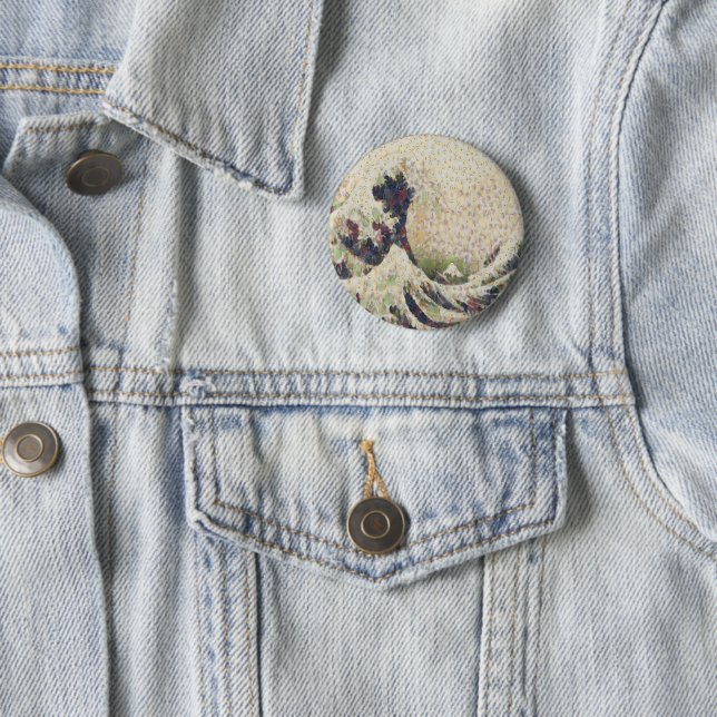 The Great Wave Of Honeydew Melon Fine Art Spoof Button (In Situ)