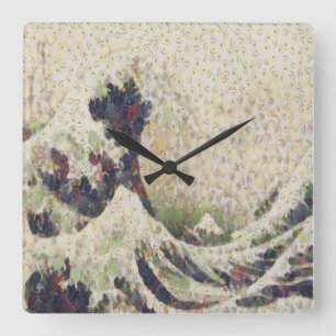 The Great Wave Of Honeydew Melon Fine Art Spoof Square Wall Clock