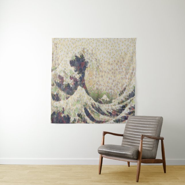 The Great Wave Of Honeydew Melon Fine Art Spoof Tapestry (In Situ)