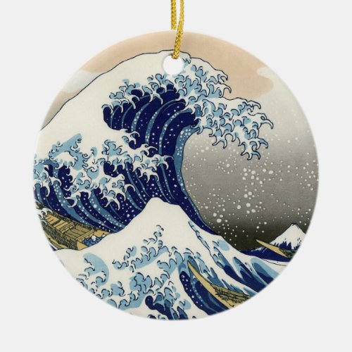 The Great Wave of Kanagawa _ Katsushika Hokusai Ceramic Ornament