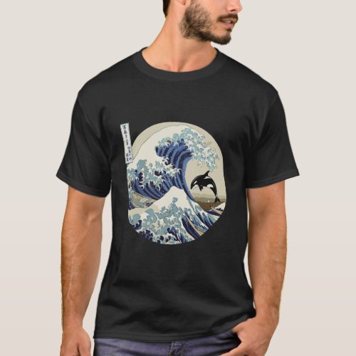 The Great Wave Of Kanagawa Ocean Orca Killer Whale T_Shirt