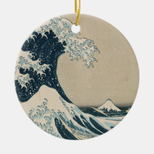 The Great Wave of Kanagawa, Views of Mt. Fuji Ceramic Ornament