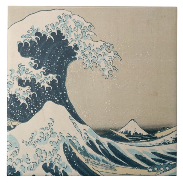 The Great Wave of Kanagawa, Views of Mt. Fuji Ceramic Tile (Front)