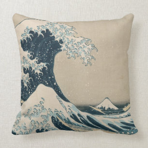 The Great Wave of Kanagawa, Views of Mt. Fuji Throw Pillow