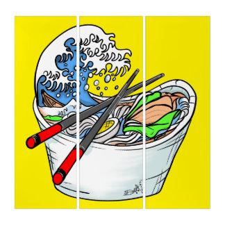 The Great Wave Of Ramen Triptych