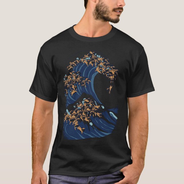 The Great Wave of Shiba Inu T-Shirt (Front)