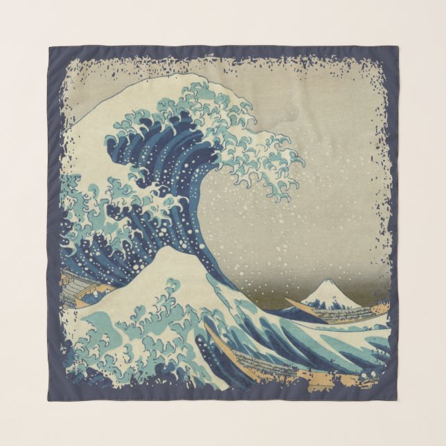 The Great Wave off Kanagawa (神奈川沖浪裏) Scarf (Front)