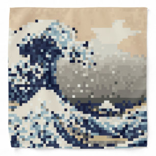 The Great Wave off Kanagawa 8 Bit Pixel Art Bandana