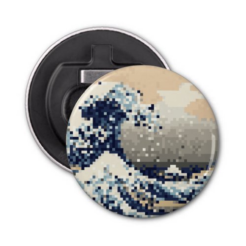 The Great Wave off Kanagawa 8 Bit Pixel Art Bottle Opener