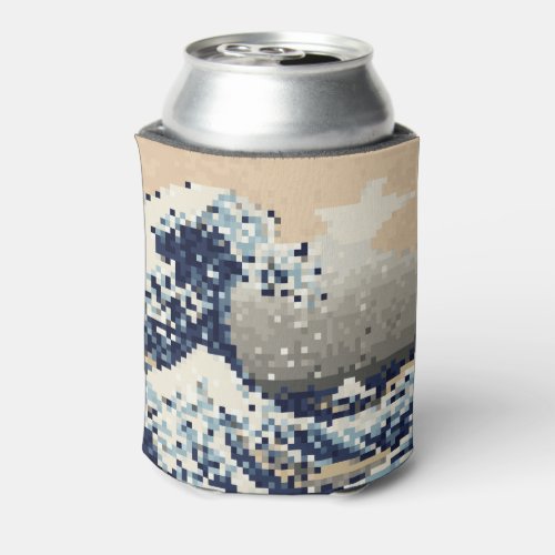 The Great Wave off Kanagawa 8 Bit Pixel Art Can Cooler