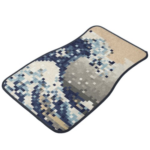 The Great Wave off Kanagawa 8 Bit Pixel Art Car Mat