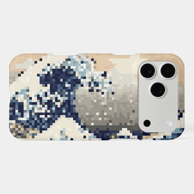 The Great Wave off Kanagawa 8 Bit Pixel Art Case-Mate iPhone Case (Back (Horizontal))