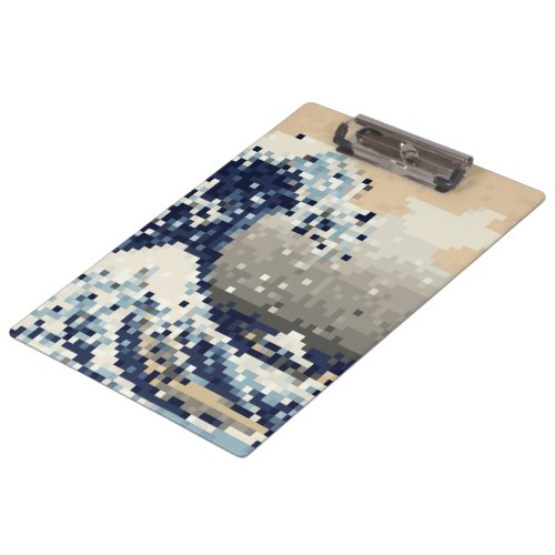 The Great Wave off Kanagawa 8 Bit Pixel Art Clipboard