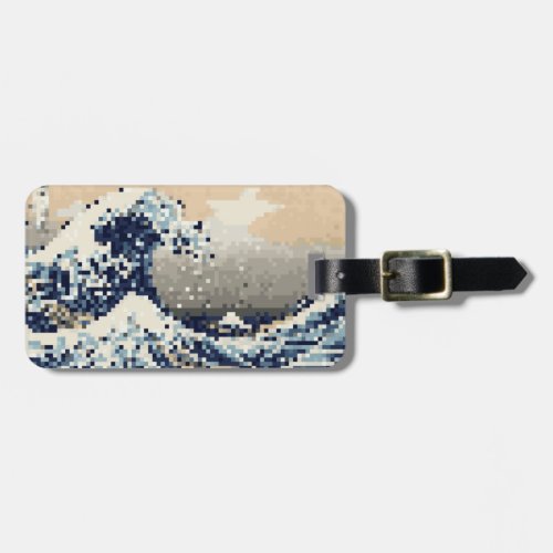 The Great Wave off Kanagawa 8 Bit Pixel Art Luggage Tag