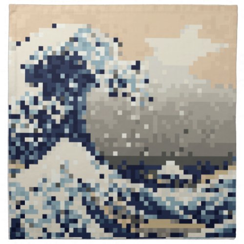 The Great Wave off Kanagawa 8 Bit Pixel Art Napkin