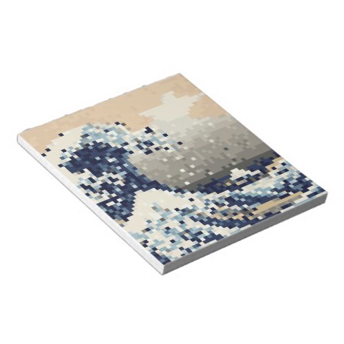 The Great Wave off Kanagawa 8 Bit Pixel Art Notepad