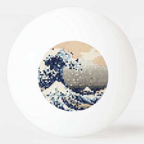 The Great Wave off Kanagawa 8 Bit Pixel Art Ping_Pong Ball