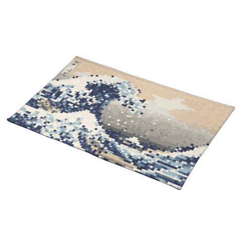 The Great Wave off Kanagawa 8 Bit Pixel Art Placemat