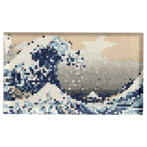 The Great Wave off Kanagawa 8 Bit Pixel Art Table Card Holder