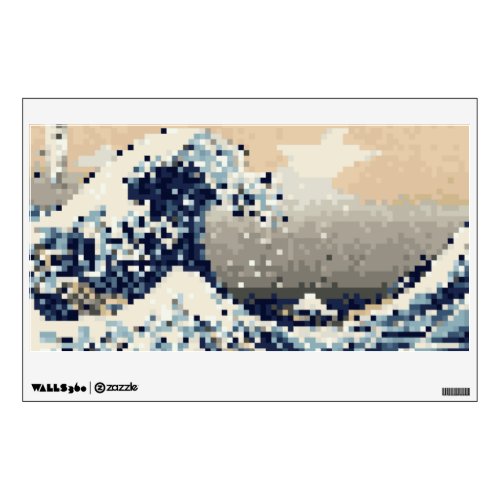 The Great Wave off Kanagawa 8 Bit Pixel Art Wall Decal