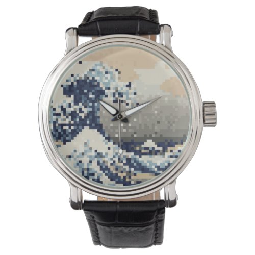 The Great Wave off Kanagawa 8 Bit Pixel Art Watch