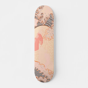 The great wave off kanagawa at sunrise skateboard