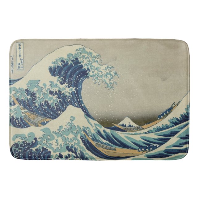 The Great Wave off Kanagawa Bathroom Mat (Front)