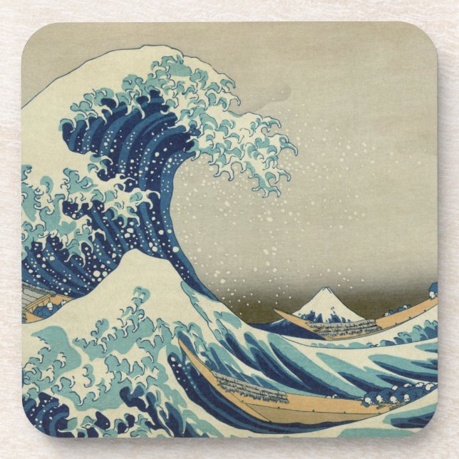The Great Wave off Kanagawa Beverage Coaster (Front)