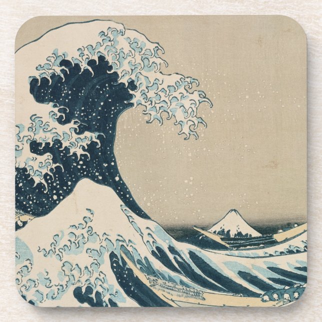 The Great Wave off Kanagawa Beverage Coaster (Front)