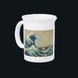 The Great Wave off Kanagawa Beverage Pitcher<br><div class="desc">This pitcher features a very famous woodblock print called Kanagawa Okinami-Ura (神奈川沖浪裏),  known in English under the name The Great Wave off Kanagawa. It was first printed during the 1830s by an artist named Katsushika Hokusai as a part of his Thirty-Six Views of Mount Fuji series.</div>