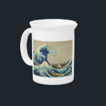 The Great Wave off Kanagawa Beverage Pitcher<br><div class="desc">This pitcher features a very famous woodblock print called Kanagawa Okinami-Ura (神奈川沖浪裏),  known in English under the name The Great Wave off Kanagawa. It was first printed during the 1830s by an artist named Katsushika Hokusai as a part of his Thirty-Six Views of Mount Fuji series.</div>