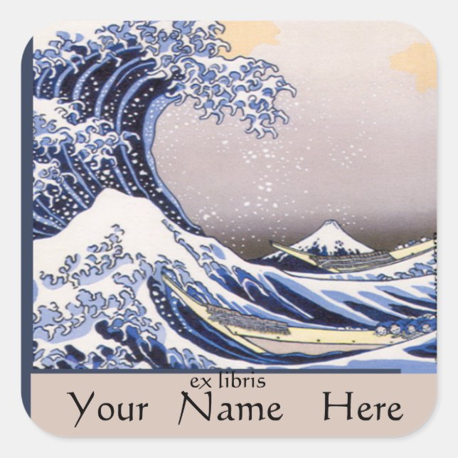 The Great Wave off Kanagawa Bookplate (Front)