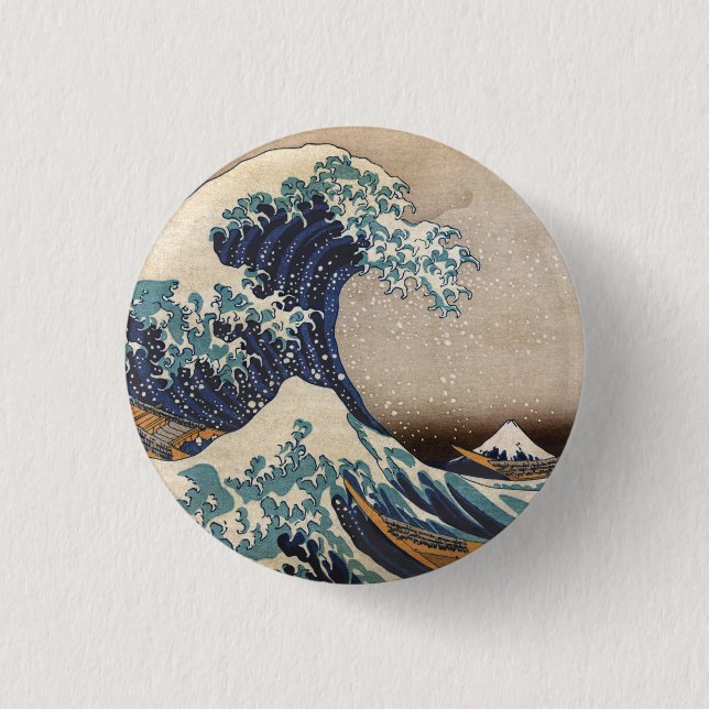 The Great Wave off Kanagawa Button (Front)