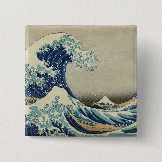 The Great Wave off Kanagawa Button (Front)
