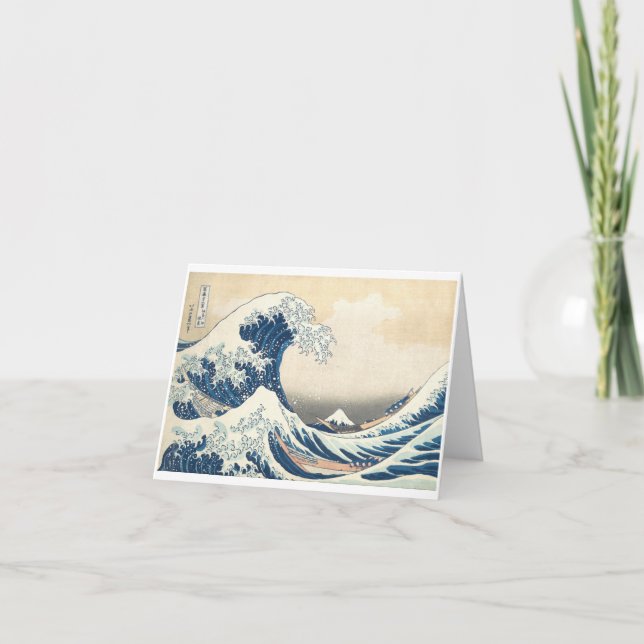 The Great Wave off Kanagawa by Hokusai circa 1831 Note Card (Front)
