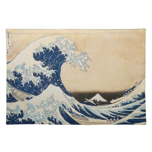 The Great Wave off Kanagawa by Hokusai Cloth Placemat (Front)